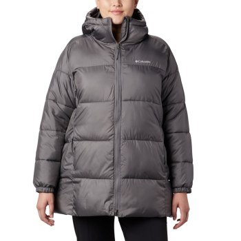 Columbia Puffect Mid Hooded, Chamarras Grises Para Mujer | 916748-KZB